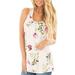 Floral Print Sleeveless Top for Women Casual U Neck Tunic Shirt Summer Cotton Tee Blouse Tank Tops S-5XL