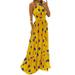 UKAP Women Sleeveless Dress Summer Party Polka Print Halter Elegant Long Dresses Beach Boho Sling Maxi Dress