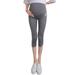 Maternity Pregnancy Over Belly Leggings Stretchy Cropped Trousers Color:Dark Gray Size:XXL