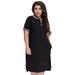 Plus Size Straight Dresses Women O-Neck With Zippers Big Size Summer Casual Loose Solid Dress Red Vestidos