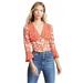 Free People Womens Floral Bohemian Crop Top Blouse