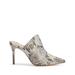 Schutz Bardot Pointed Toe Heeled Slip On Mule Natural Snake Leather Mule (8.5, Natural)