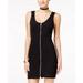 Material Girl Womens Zipper Front Sheath Dress Caviar Black Small