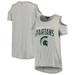 Michigan State Spartans Women's Gameday Cold Shoulder Flowy Top - Heathered Gray