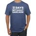 Zero Days Without Sarcasm Humor Men's Graphic T-Shirt, Vintage Heather Blue, 5XL