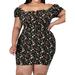 Colisha Women's Summer Plus Size Dress Bodycon Floral Printed Off Shoulder Party Nightclub Dress