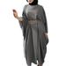 ZANZEA Women Button Big Hem Embroidered Muslim Elegant Abaya Dubai Islam Long Maxi Shirt Dress