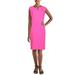 Kasper Womens Split Neckline Mini Sheath Dress