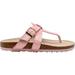 Rampage Girls Big Kid PU Shimmer Footbed Slide Sandal with Metallic Buckle Strap - Fashion Summer Shoes Light Pink-12