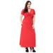 STYLEWORD Women's Plus Size Twist Front A-Line Long Dress Solid Color XL-4XL