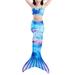 HIMONE 4-13 Years 3Pcs Swimsuit Lace Up Tops+Swim Briefs+Mermaid Tail Skirt Summer Girls Kids Children Swimmable Baby Bikini Sets Bathing Suit Tankini Sets Beachwear Swimwear Swimming Costumes