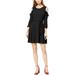 Maison Jules Womens Flounce-Trim A-Line Dress