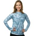 Aqua Design Women Long Sleeve Sun Protection Rash Guard Swim Surf Snorkel Shirt with Thumb Holes: Aqua Sky size 3XL