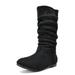Dream Pairs Girl's Kid's Cute Zipper Flat Heel Mid Calf Boot Shoes Blvd-K Black Size 3