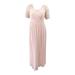 Womens Gown Blush Sequin-Mesh Tulle-Pleated 6