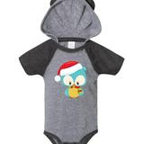 Inktastic Christmas Owl, Owl With Santa Hat And Scarf Infant Short Sleeve Bodysuit Unisex