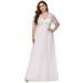 Ever-Pretty Women Plus Size Long Formal Evening Wedding Guest Dresses for Women 77062 White US22