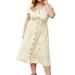 KVMeteor Women's Plus Size Solid Color Light Weight Short Sleeve Casual Bohemian Dress