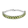 Shop LC 925 Sterling Silver Oval Peridot August Birthstone Bracelet Platinum Plated Jewelry For Women Ct 12.4