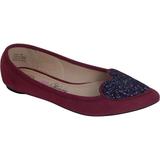 Penny Loves Kenny Women's Nooky Slip On Fashion Flats Red Faux Suede 6.5 M