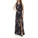 FAME AND PARTNERS $279 Womens New 1074 Black Floral Slitted Blouson Dress 0 B+B