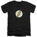 DC Comics Flash Flash Logo S/S Adult V-Neck T-Shirt 30/1 T-Shirt Black