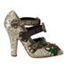Dolce & Gabbana Gold Sequined Crystal Studs Heels
