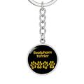 Dog Mom Gift Sealyham Terrier Mama Circle Keychain Stainless Steel or 18k Gold