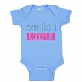 Funny Potty Training Baseball Bodysuit Raglan â€œPotty Like A Rockstarâ€� Cute Rockstar Shirt Gift - Baby Tee, 3-6 months, Blue Solid Short Sleeve