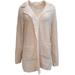 Womens Light Pink Cable Knit Notch Collar Sweater Casual & Dress Cardigan