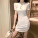 Summer Dresses Women Moon Printed Round Neck Short-sleeved Fashion Dress Korean Women Sexy Slim Mini Dress Vestido