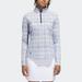adidas Ladies Climacool UPF Printed 1/2 Zip Polo Shirt X-Small Aero Blue