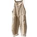 LilyLLL Womens Casual Loose Pants Cotton Linen Jumpsuit Strappy Overalls Bib