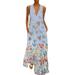 Women Casual Casual Print Dress Sleeveless Loose Party Long Dress