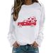 Women's Long Sleeve Pullover Valentine's Day Sweatshirt Casual Jumper Loose Tops