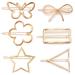 6PCS Geometric Hair Pin Triangle Rectangle Flower Bobby Pin Butterfly Hair Clip