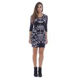 5917-4-L Just Love Sweater Dresses / Bodycon Dress / Women Dresses Casual (Baroque Scroll Placement Black with White, Large)