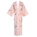 Silky Robe for Women Print Kimono Women's Satin Loose Nightwear Bride Bridesmaid Wedding Party (Pink)