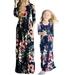 Colisha Summer Floral Dress for Women Girls Boho Beach Crewneck Empire Waist Printed Dress Maxi Sundress