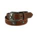 Rogers-Whitley Ostrich Print Western Belt with Basket Weave