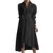 Women's Shirt Collar Dress Long Slessve Solid Color Dress Asymmetric Hem Loose Dress