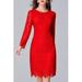 Junior Round Neck Hollow Lace Casual Dress