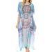 MKY Astryd Women's Flowy Maxi Long Caftan Dress Cover Up with Rhinestone - Medallion Blue - One Size Regular