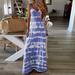 womens dresses Summer Spaghetti Straps Striped Printed Sexy Casual Long Maxi Dress