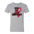 Inktastic Sickle Cell Awareness I Wear Red For My Godfather Adult Men's V-Neck T-Shirt Male