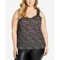 Jessica Simpson Women's Plus Blurred Floral Lace Tank Top Size 1X NWT RV $49 A3