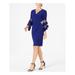 R&M RICHARDS Womens Blue Bell Sleeve V Neck Midi Faux Wrap Wear To Work Dress Size 12