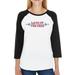 Land Of The Free Womens Black Baseball Tee Shirt 3/4 Sleeve Jersey