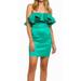 Womens Sheath Dress Bright Green /XS Ruffle-Popover $119 4