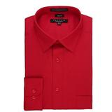 Marquis Men's Long Sleeve Slim Fit Solid Dress Shirt -Red-17.5 2-3